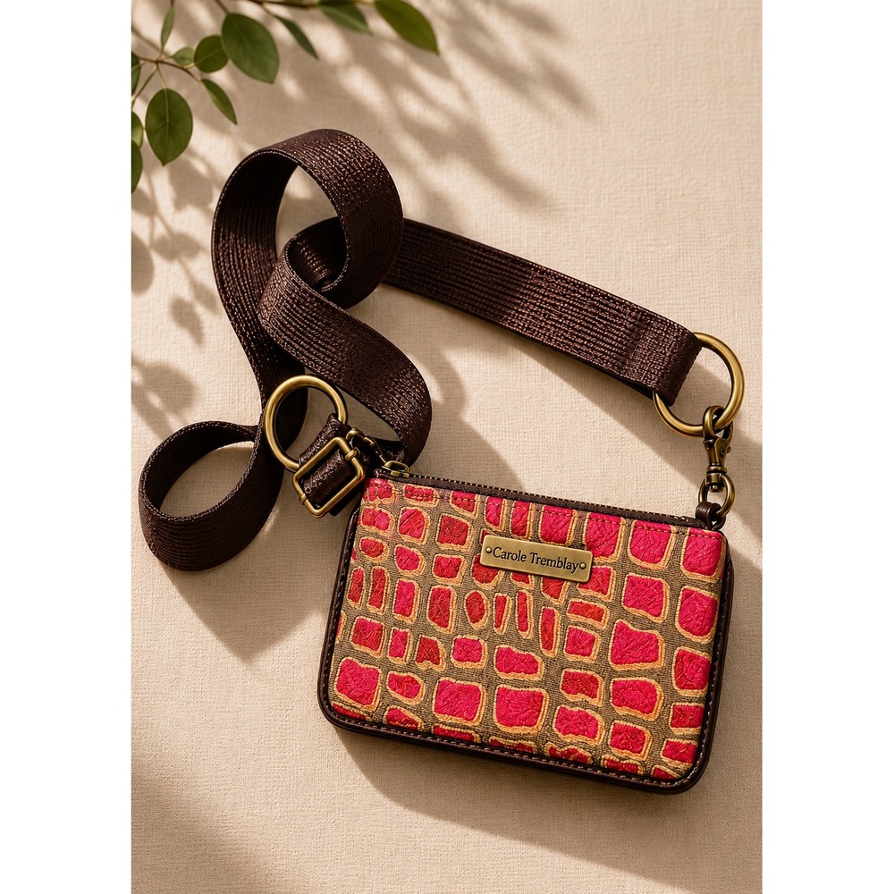 Carole Tremblay Mini Crossbody Bag Geometric Fabric Designer‎ Festival Y2K Purse